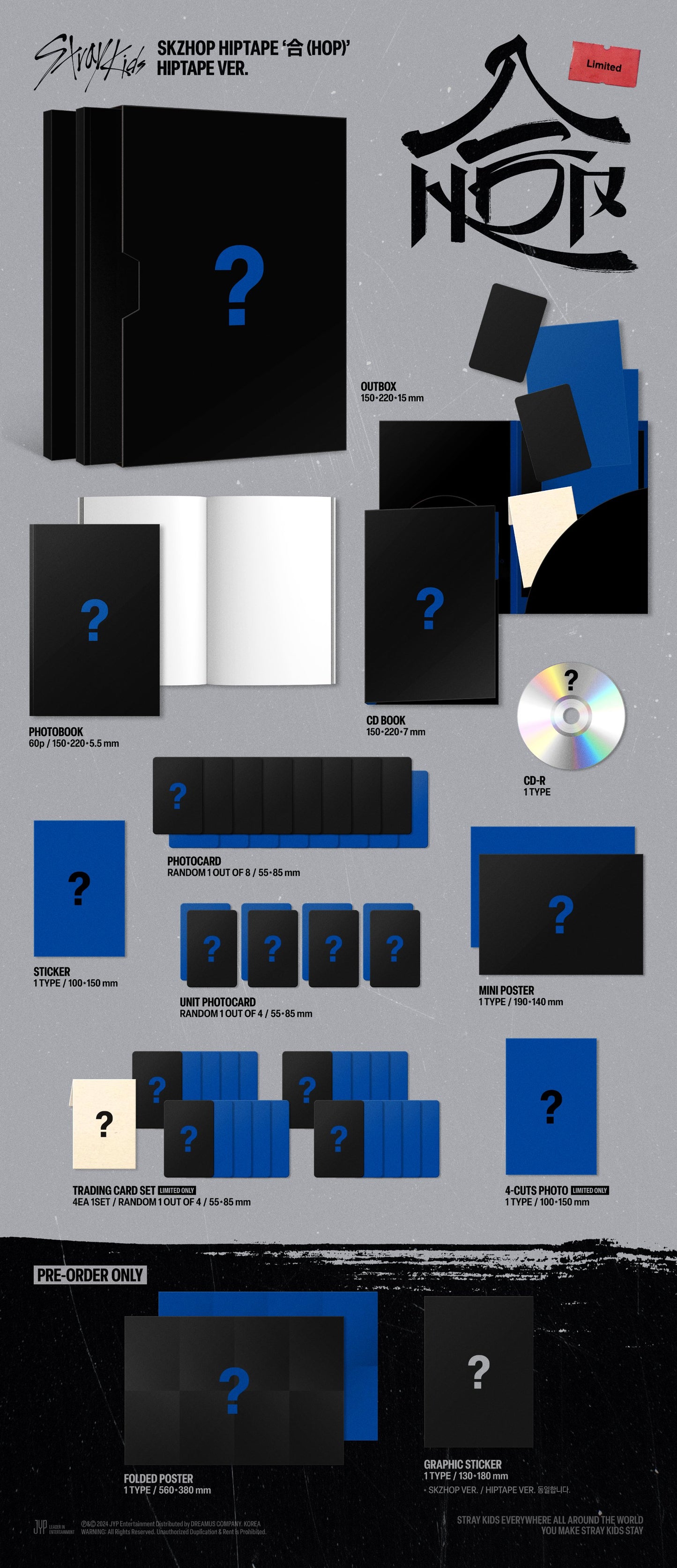 [PRE-ORDER / NO POB] Stray Kids HOP - HIPTAPE VER (LIMITED)