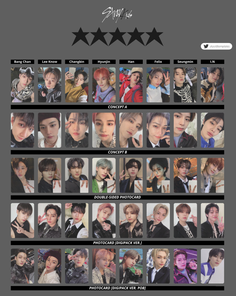 STRAY KIDS 5 STAR ALBUM PHOTOCARDS